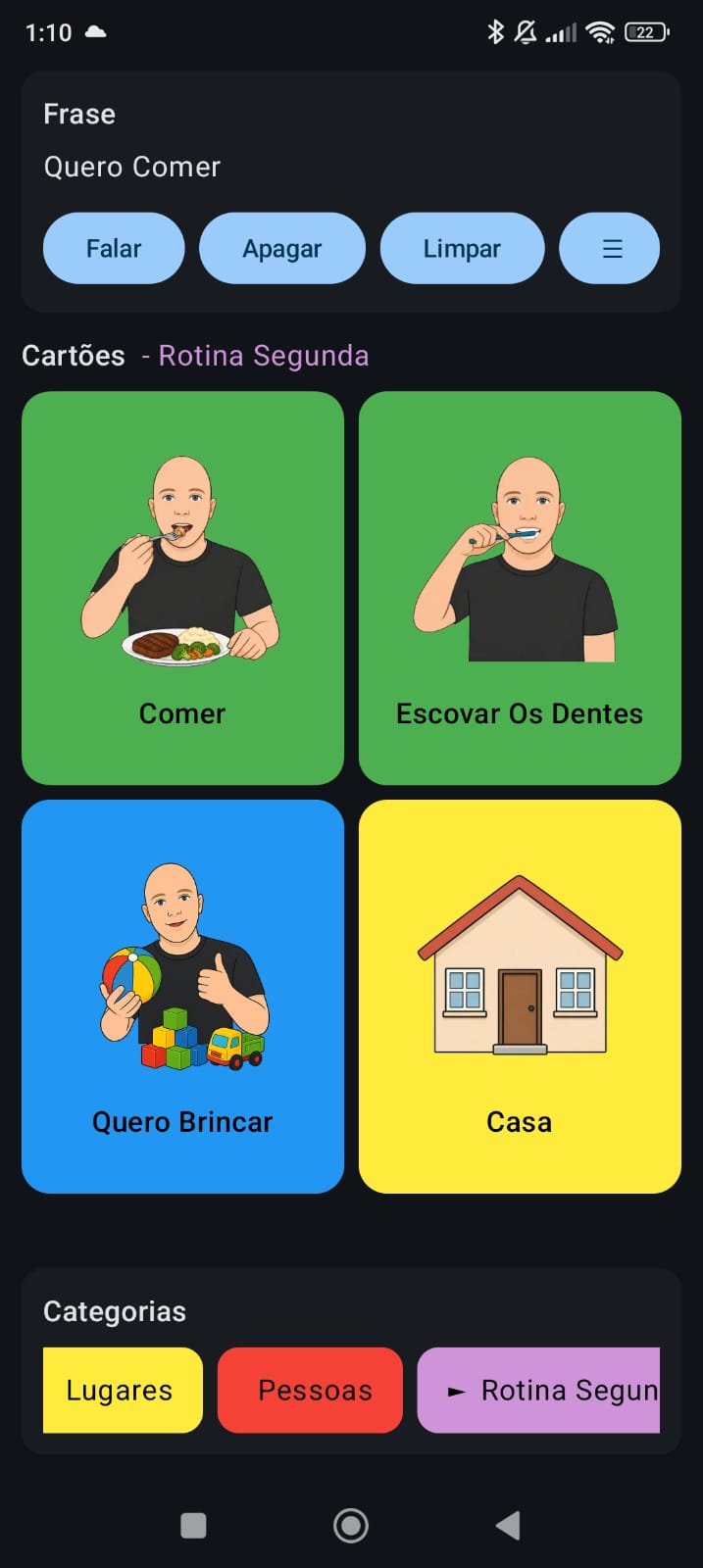 Print do aplicativo CAA